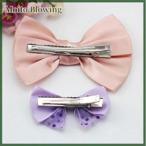 Moito 50pcs Metal Alligator Hair Clips Bow Teethed Barrette Crocodile Clamp DIY Clip