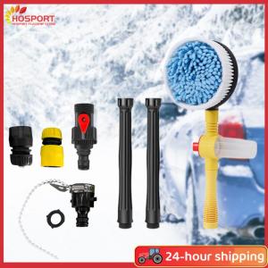 【HOSPORT】แปรงล้างรถแบบหมุนด้ามยาวแปรงหมุนอัตโนมัติเครื่องฉีดน้ำแรงดันสูงแบบปรับได้ Chenille 360 ​​องศาสำหรับการบำรุงรักษาทำความสะอาดยานพาหนะ