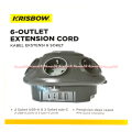 Krisbow 6 Outlet Extention Cord Kabel Ekstensi Colokan 6soket Lubang. 