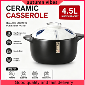 4.5L Handmade ceramic casserole high-temperature resistant ceramic pot multifunctional cooking clay pot