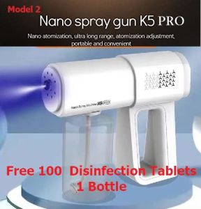 [SG Seller] Sanitizer Spray Disinfection Machine Blue Ray Disinfectant Spray Gun Nano Steam Atomizer Fogger Rechargeable Fogger Machine UV Nano Atomizer K5