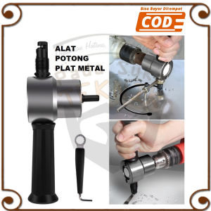 Adapter Bor Nibbler Cutter Alat Potong Plat Baja Metal Logam Pemotong Melekung Gelombang