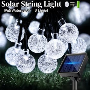 Solar Christmas Lights Crystal ball Waterproof Outdoor Light 8 Modes Decorations Fairy Lights for Garden Christmas Holiday Decorations