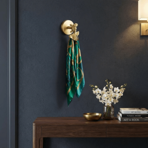 WARMSUN High-Quality Brass Brass Wall Hooks Rust-Proof Construction Durable Construction No-Drill Wall Hooks Manufacturer Wholesale Strong Load-Bearing No-Nail Wall Hooks Entrance