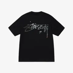 100% Official Authentic Stussy Flipped T-Shirt Black Same Style