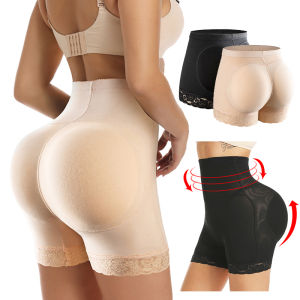 SHUNAICHI Women High Waist Lace Butt Lifter Body Shaper Tummy Control Panties Boyshort Pad Shorts Hip Enhancer Shapewear