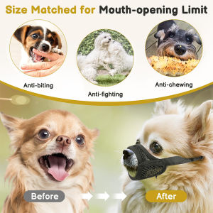 438178 ZXC Mesh Muzzle For Short Snout And Small Medium Dogs Anti-Biting Focus On Brachycephalic Dogs Like Chihuahua Pomeranian