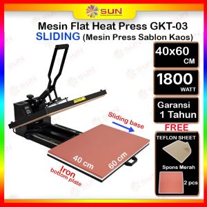 Mesin Press Sablon Kaos Digital Premium GKT-03 40x60 untuk Kaos Bag Puzzle Plat Aluminium Bantal ( DTG DTF Polyflex Sublime Transfer Paper Platisol Rubber )