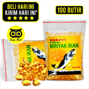 KICAU MART Minyak Ikan 100 Butir Tung Fish Tunghai Tung Hai Liver Minyak Ikan Fish Oil Vitamin Omega Bulu Kucing Anjing Kelinci Hamster Sugar Glider Minyak Ikan Pelebat Bulu Jaga Imun Hewan