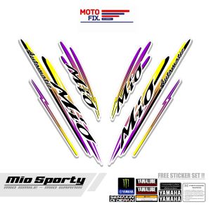 Stiker Striping Decal Body Motor Yamaha Mio Sporty Atau Smile Garnis Urban Motif Font Simple Warna