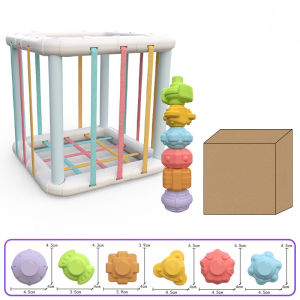 Wonderful Toys Baby Rainbow Stacking Toy Set 0-18 Months Early Education Grasp Shape Ball Toy Cognition Sensory