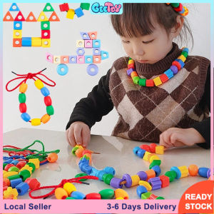 Primary Lacing Beads Rainbow Colorful Beads Stringing Montessori Educational Toys for Kids