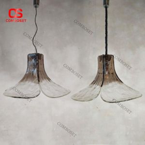 Đèn Trần Kính Uốn Lượn Phong Cách Organic Hiện Đại