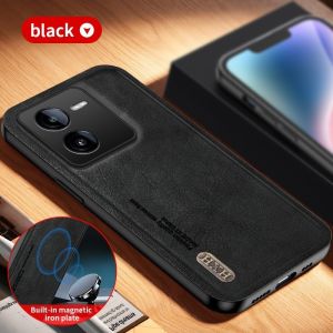 เคส IQOOZ9สำหรับ VIVO IQOO Z9 X Z9X Z9Turbo 5G ที่วางเลนส์เคสโทรศัพท์หนังด้านย้อนยุคเคสฝาหลังกันกระแทกป้องกันทุกสัดส่วน