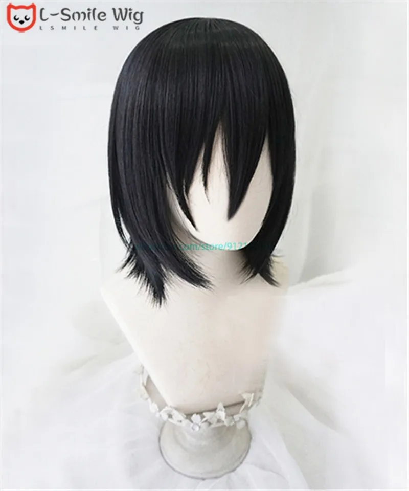 Short black shop cosplay wig