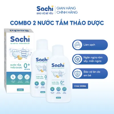 Nước Tắm Thảo Dược SACHI Dịu Mát Da Ngừa Rôm Sảy Hỗ Trợ Ngăn Cảm Cúm Cảm Lạnh Cho Bé Lọ 250ml / 500ml