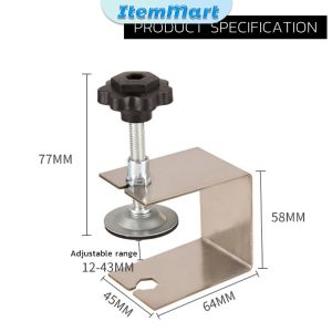 ItemMart Stainless Steel Drawer Panel Auxiliary Clip Drawer Fixing Clip U-Clamp
