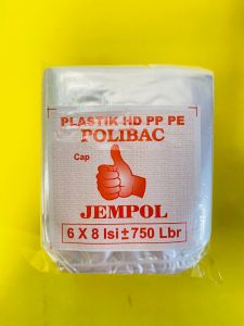 Plastik Polibac HD PP PE cap JEMPOL ukuran 6x8 isi 750 lbr
