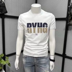 T Shirts for Men Crew Neck Cotton Plus Size T-shirt Short Sleeve Casual Loose Simple Smiley Tshirt