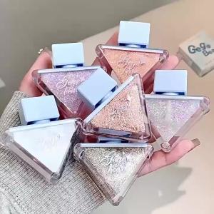 gegebear Phấn mắt lỏng lấp lánh ngọc trai kim cương kim tuyến mịn phấn highlight viên kim cương nghiền làm sáng mắt lấp lánh