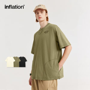 INFLATION brand mens youth basic simple hydrogen three-dimensional cut T-shirt 2024 spring/summer new trendy brand loose thin breathable short sleeves
