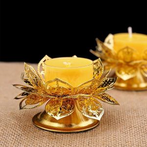 UUMIR Gold Craft Waterfall Decoration Brass Incense Burner Lotus Lamp holder