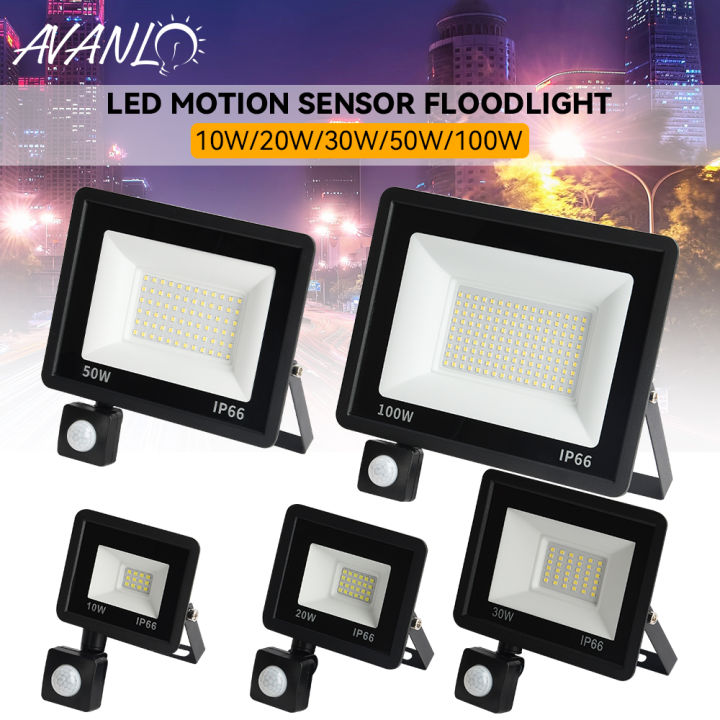 Motion Sensor Led Flood 100w 50w 30w 10w 220v Waterproof Ip65 Reflector