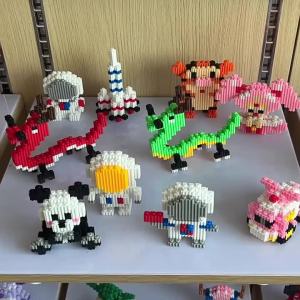 Compatible with Lego block toys cartoon blind boxes connected particles childrens puzzle and decompression three-dimensional