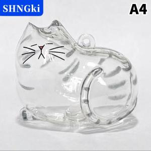 SHNGki Memorial Cat tóc lưu trữ container Cat Shaped Keyring xách tay handmade búp bê DIY Móc Khóa Phụ Kiện