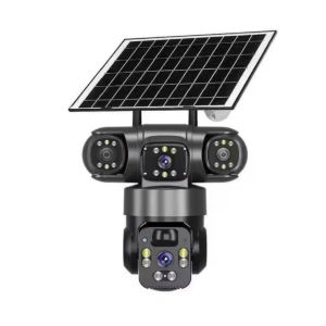 BUY 1 TAKE 1 V380 Pro Solar CCTV Camera Three lens Wifi/4G Connect Cellphone Waterproof Surveillance Two-Way Audio Smart Night Vision IP Security Cameras With Solar Panel