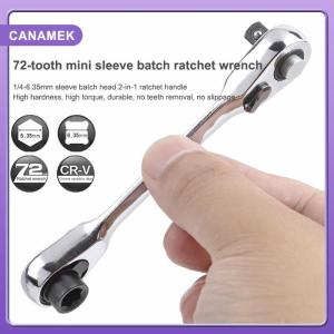 【CANAMEK】 Mini Đôi Đầu Ratchet Cờ Lê 1 4 Inch Ổ Cắm Ổ Cắm Tuốc Nơ Vít Bit Điều Khiển Nhanh Chóng Phát Hành Ratchet Cờ Lê Dụng Cụ Tay