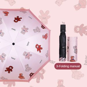 YUOYU Rainbow Rabbit Triple Folding Automatic fibrella original Pocket Umbrella UV Waterproof Wind Resistant Payong matibay makapal