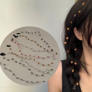 Dây Kẹp Tóc Dạng Chuỗi Hạt Hình Hoa - Dây Xích Cài Tóc Tạo Nhiều Kiểu Phong Cách Hàn Quốc QiQiShop