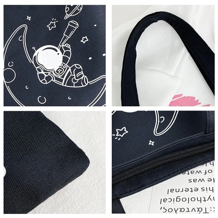𝗔𝗡𝗧𝗜 𝗧𝗘𝗔𝗥 》Canvas Tote Bag Student School Tuisyen Beg Black Oxford ...