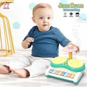 Jazz Drum Set Multifungsi Lampu & Musik| Mainan Edukasi Anak 3-4-5-6-7 Tahun Laki Laki Perempuan