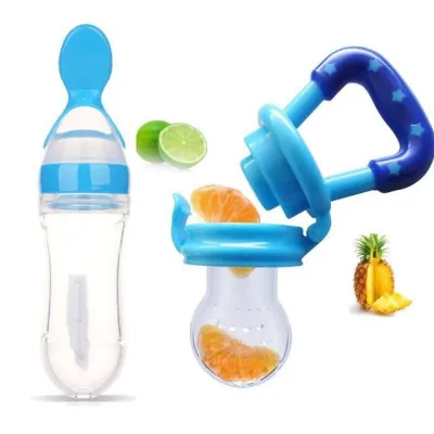 2 in 1 Baby Spoon Bottle + Food Feeder Botol suapan baby dan puting buah buahan