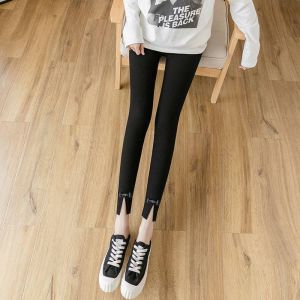 Phụ nữ Quần Legging kẻ sọc quần Slit quần quần bút chì bó