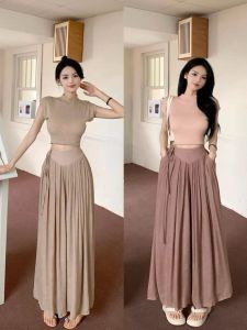Quần Culottes Ống Rộng Lưng Cao Thời Trang Nữ Sành Điệu-Mã 821C
