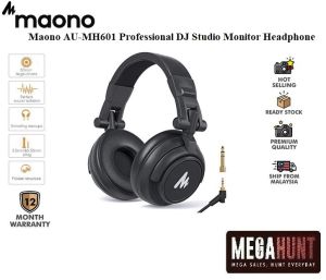Maono AU-MH601 MH 601 Professional DJ Studio Monitor Closed Back Headphones - Ready Stocks