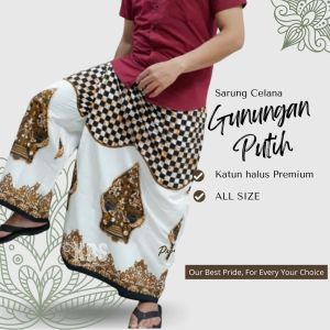 Sarung Celana Batik Premium ALL SIZE Bawahan Koko Putih Fashion Muslim Pria Terbaru Bahan Katun GNGN