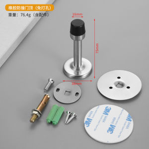 Self Adhesive Round Stainless Steel Door Stopper Door Holder Door Block Wall Mount Shock Absorbent Wall Protector Heavy Duty Door Hardware