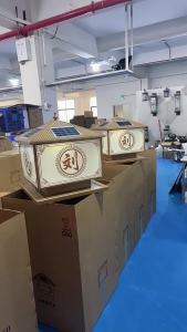 SXH Solar Stake Light Villa Courtyard Fence Light LED Villa Fence Light Glowing Square Column Light Die-cast Aluminum Light Lamp