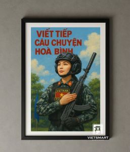 Tranh Nghệ thuật "Viết Tiếp Câu Chuyện Hòa Bình 1" VIETSMART ART - Acrylic 45 x 60cm