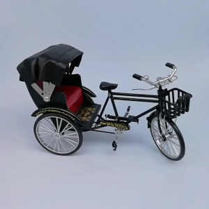 Vintage Alloys Rickshaw Model Antique Tricycle Replicas Miniature Decors Ornament For Home Display Photo Accessories