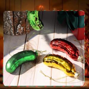 438178 ZXC 1Pcs Christmas Tree Hanging Ornament Glass Cucumber Pendant Creative Pickled Cucumber Christmas Tree Decor Pendant