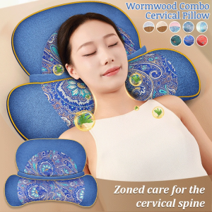 2-in-1 Mugwort Siamese Cervical Pillow Cooling Detachable Multi-functional Cervical Pillow