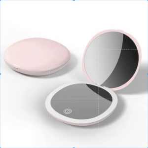 Cermin Rias Mini Lampu Portabel Dapet dilipat Cermin Rias Lampu Dua Sisi Mirror Hand Kaca Pembesar