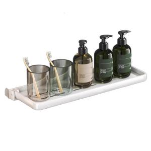 Foldable Bathroom Shelf Kitchen Shelf Drill Free Storage Shelf for Campers Motorhomes Storage Organization