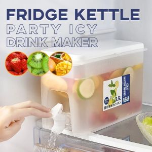 3.5L Fruit Teapot Summer Refrigerator Drinking water jug lemonade jug Cold Soak Bottle Cool Water Bucket With Faucet