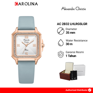 Jam Tangan Wanita Alexandre Christie Passion AC 2B32 LHLRGSLGR White Dial Grey Leather Strap